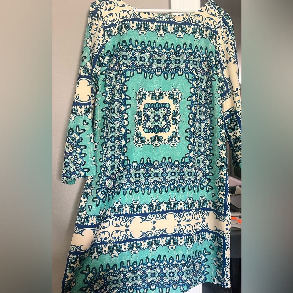 The Limited Blue and Cream Patterned Dress